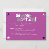 変動のタイプ菓子16のパーティの招待状 招待状 (裏面)