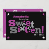 変動のタイプ菓子16のパーティの招待状 招待状 (正面/裏面)