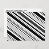 変化した対角グレー、黒、白ストライプ色 ポストカード (正面/裏面)