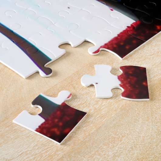 変化するを持つ黒いシルエッ葉トの木 ジグソーパズル (側面)