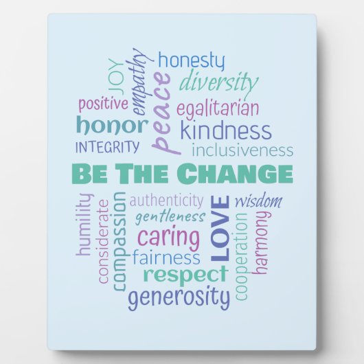 変化する言葉前向きの雲 フォトプラーク (正面)