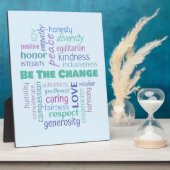 変化する言葉前向きの雲 フォトプラーク (側面)