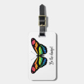 変化する – 蝶のデザイン ラゲッジタグ (正面縦)