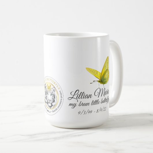 変化に合わせて勇敢な蝶 コーヒーマグカップ (正面右)