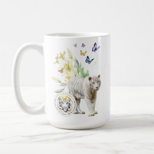変化に合わせて勇敢な蝶 コーヒーマグカップ (左)