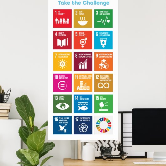 変化に挑戦する世界のゴール ポスター (ホームオフィス)