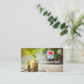 変化に満ちた瓶 | 財務ロゴ 名刺 (スタンド正面)