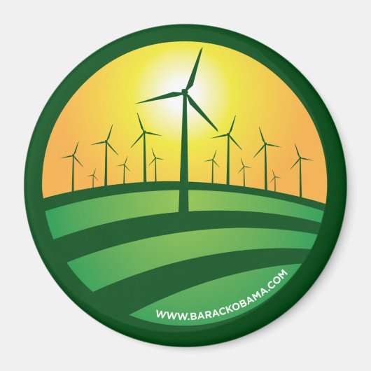 変化の小浜風3x3円磁石 マグネット (正面)