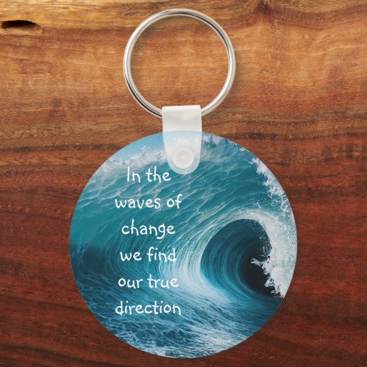 変化の波の高揚感動的引用文 キーホルダー (正面)