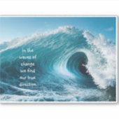 変化の波の高揚感動的引用文 シール (正面)