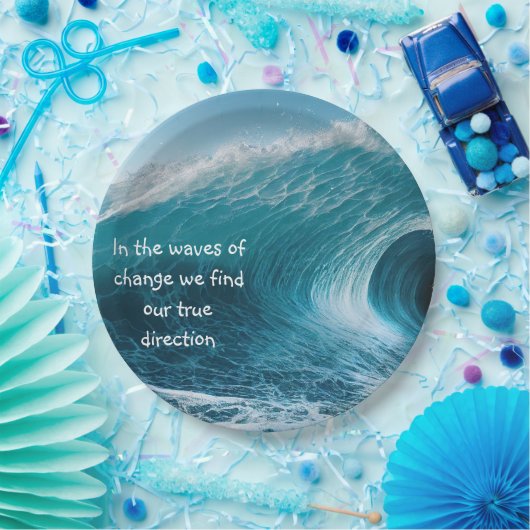 変化の波の高揚感動的引用文 ペーパープレート (パーティー)