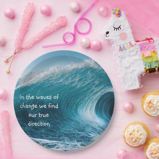 変化の波の高揚感動的引用文 ペーパープレート (パーティー)