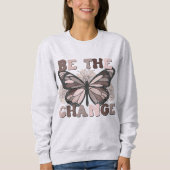 変化の親切さに対する肯定的なレトロフローラ スウェットシャツ (正面)