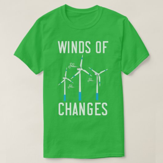 変化の風エネルギー風車 Tシャツ (デザイン正面)