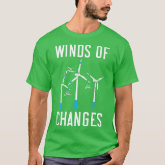 変化の風エネルギー風車 Tシャツ