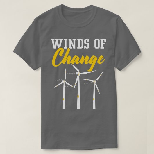 変化の風エネルギー風車 Tシャツ (デザイン正面)