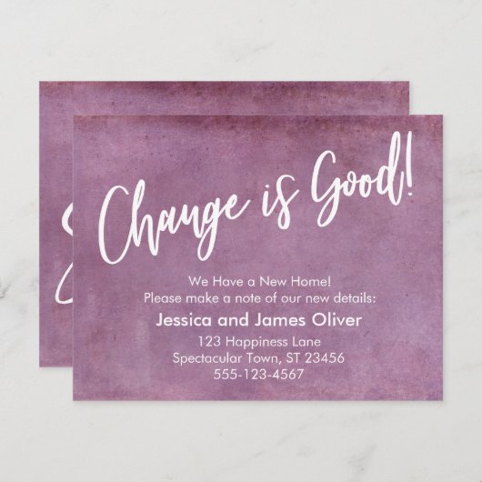 変化は良い！ピンクグランジの動きの発表 招待状 (正面/裏面)