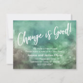 変化は良い！緑の水の色の発表 招待状 (正面)