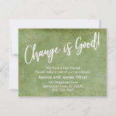 変化は良い！緑グランジの動きの発表 招待状 (正面)