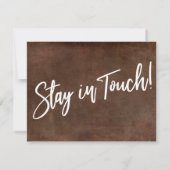 変化は良い！茶色のグランジ動く発表 招待状 (裏面)