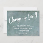 変化は良い！青いグランジ動きの発表 招待状 (正面)
