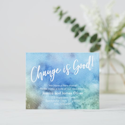 変化は良い!青い緑の水の色の発表 招待状 (スタンド正面)