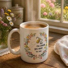 変化をもたらすミツバチ 励ましのマグカップ コーヒーマグカップ