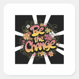 "変化を求める：感動的 Mug" スクエアシール