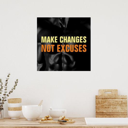 変化を許さないボディビルスポーツ ポスター (キッチン)