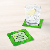 変化前向きを緑のモチベーションで確認 スクエアペーパーコースター (インサイチュ)