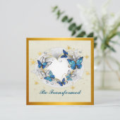 変容した引用文ハートと青い蝶 招待状 (スタンド正面)