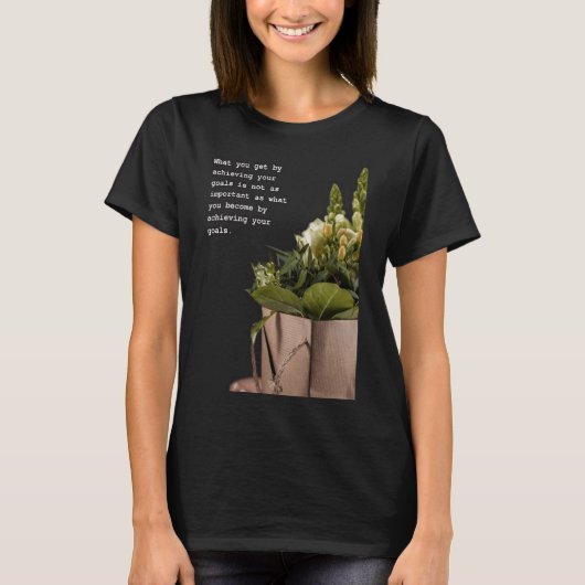 変容する旅感動的引用文アート Tシャツ (正面)