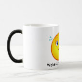 変形させるマグ11oz *スマイルと目覚めて下さい* モーフィングマグカップ (左)