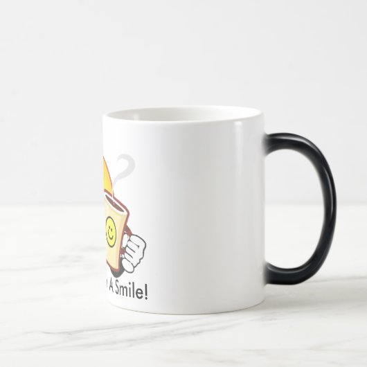 変形させるマグ11oz *スマイルと目覚めて下さい* モーフィングマグカップ (右)