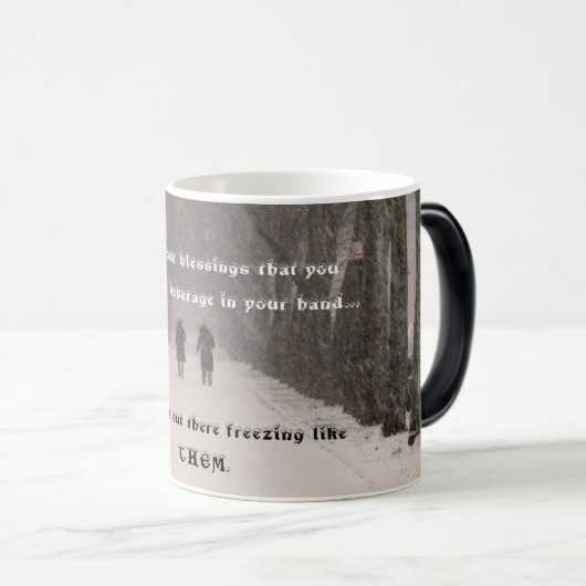 変形させるマグ! [あなたの恵みを数えて下さい] モーフィングマグカップ (正面右)