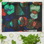 変形したテクスチャを持つ不規則なジオメトリ形状 キッチンタオル (折り畳み)