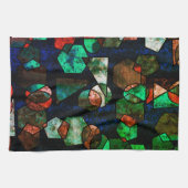 変形したテクスチャを持つ不規則なジオメトリ形状 キッチンタオル (横)