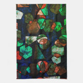 変形したテクスチャを持つ不規則なジオメトリ形状 キッチンタオル (縦)