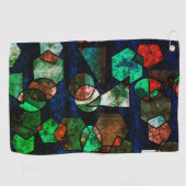 変形したテクスチャを持つ不規則なジオメトリ形状 ゴルフタオル (横)