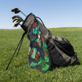 変形したテクスチャを持つ不規則なジオメトリ形状 ゴルフタオル (グリーン)