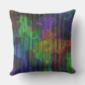 変形した線の下の派手なストライプ色の斑点 クッション (裏面)