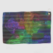 変形した線の下の派手なストライプ色の斑点 ゴルフタオル (横)