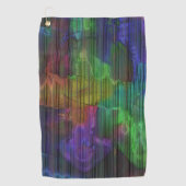 変形した線の下の派手なストライプ色の斑点 ゴルフタオル (正面)