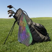 変形した線の下の派手なストライプ色の斑点 ゴルフタオル (グリーン)