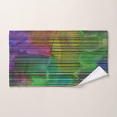 変形した線の下の派手なストライプ色の斑点 バスタオルセット (ハンドタオル)