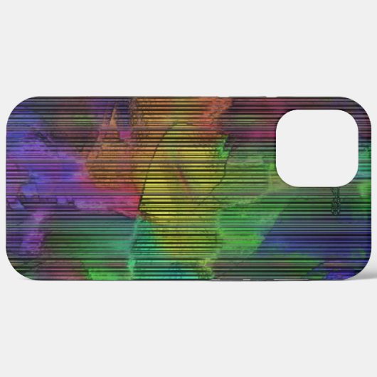 変形した線の下の派手なストライプ色の斑点 Case-Mate iPhoneケース (裏面 (横))