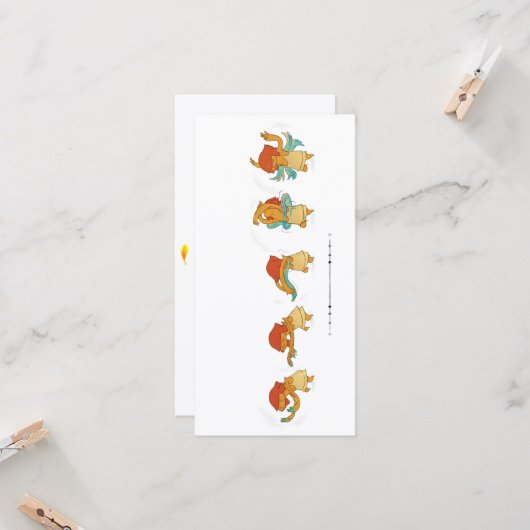 変形-肩をすくめるしぐさの島の挨拶状 カード (正面/裏面インサイチュ)