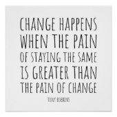 変感動的更と痛みに関する引用文 ポスター (正面)