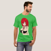 変態アニメの女の子 笑える Tシャツ (正面フル)