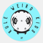 変態モットー風変わり（キッズルール） 3 ラウンドシール (正面)